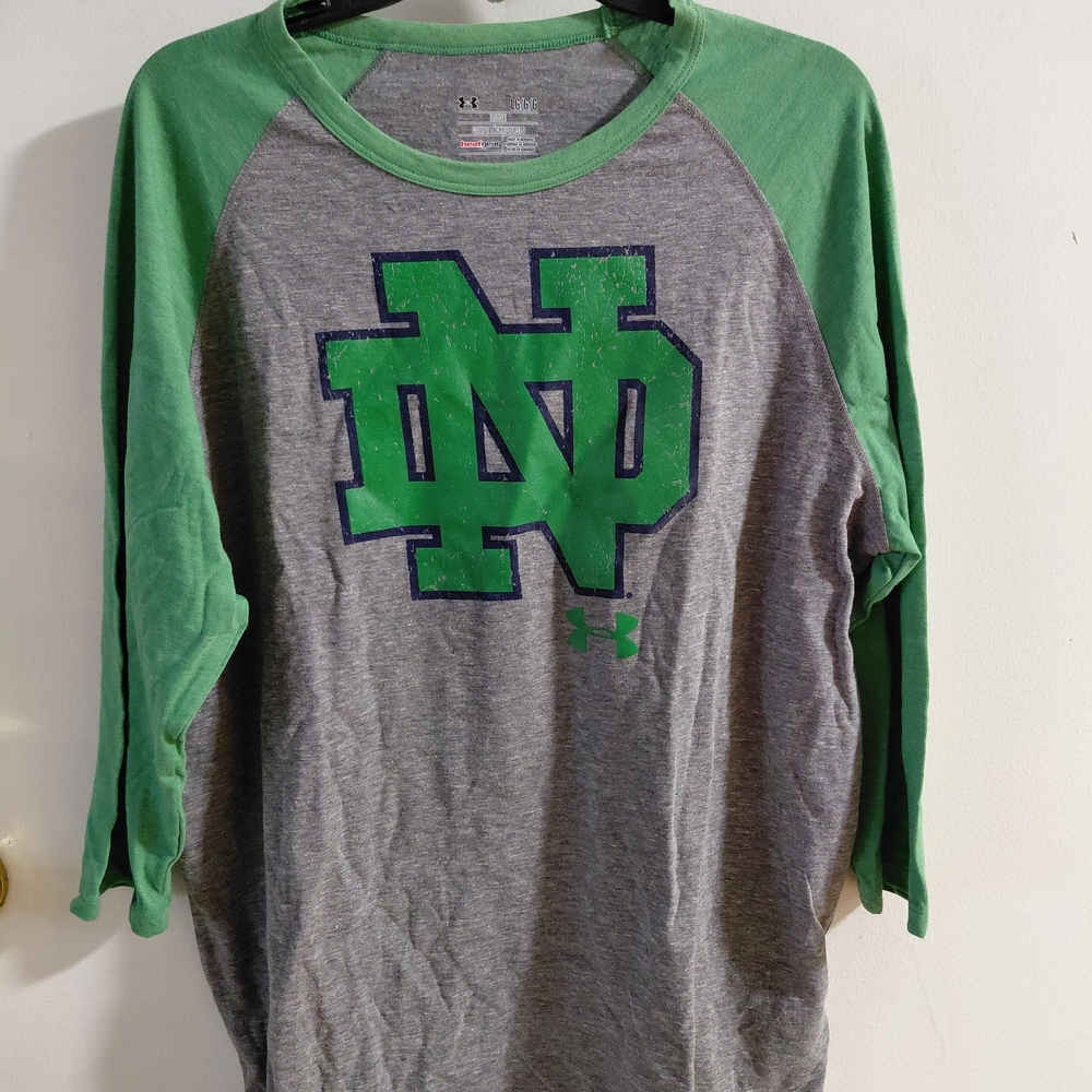 Under Armour Gray and Green Women's Jersey Notre Dame